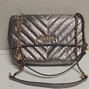 Guess Metallic Quilted Shoulder Bag